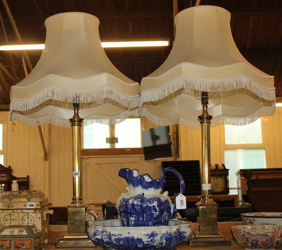 Pair of brass table lamps